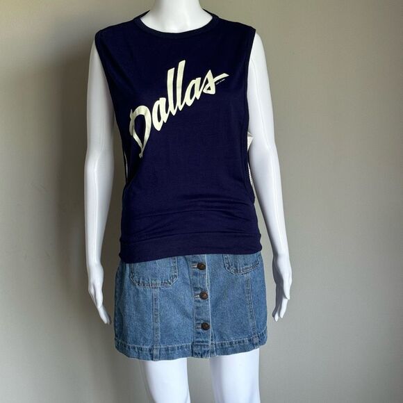 Vintage Dallas TM Side Open Navy Tank Top - Picture 3 of 10